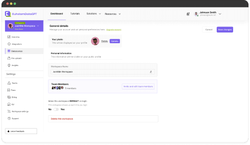 Efficient Workspace Interface